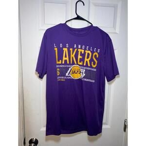 Los Angeles Lakers Lebron James 6 Purple Graphic T-Shirt Mens arge